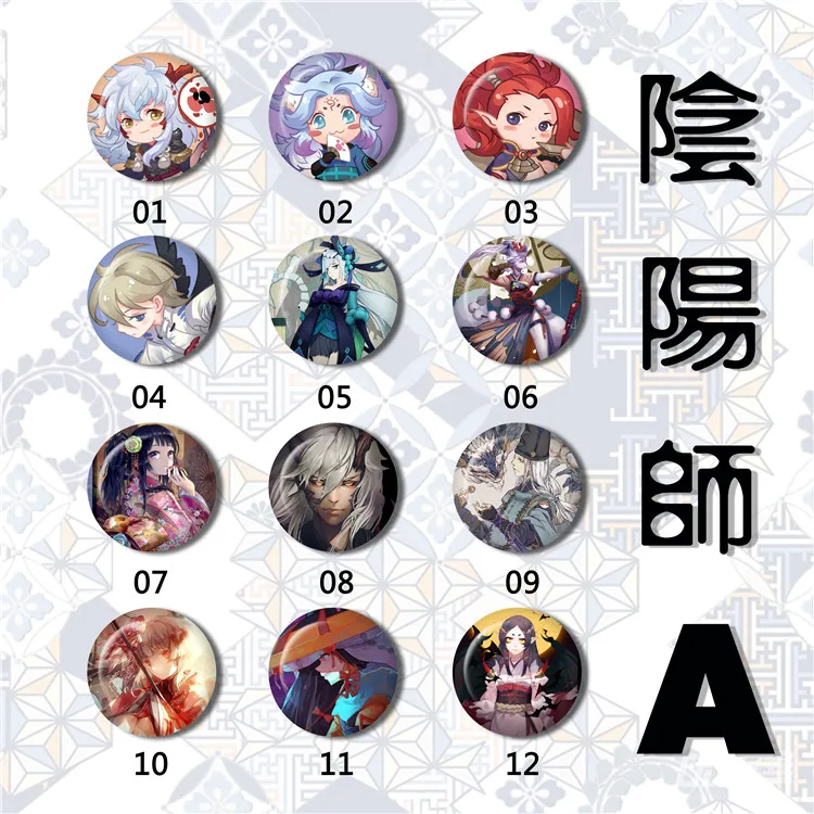 ZXFJXR 58 мм 6 шт./компл. Onmyoji Banshee ItsumadehotaruTenkou Abe no Seimei брошь на рюкзаке Значки