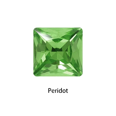 Peridot Неакриловые Пришивные хрустальные квадратные Угловые камни для украшения одежды Свободные Стразы пришивные на основе камней для одежды - Цвет: Peridot