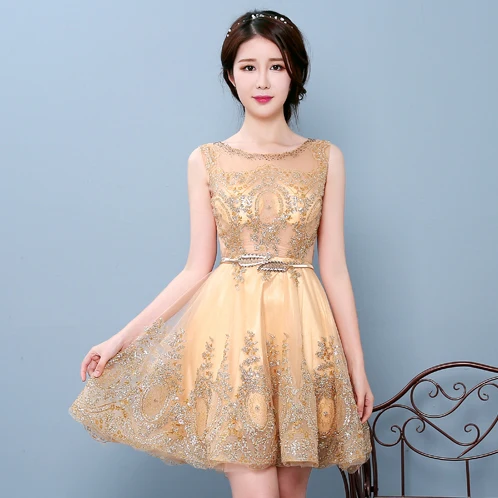 Robe De Soiree, красные, розовые, синие, бисероплетение, кружевные, с разрезом, Короткие вечерние платья для женщин, роскошное вечернее платье, платья для выпускного вечера, robe rouge GF100 - Цвет: Оранжевый