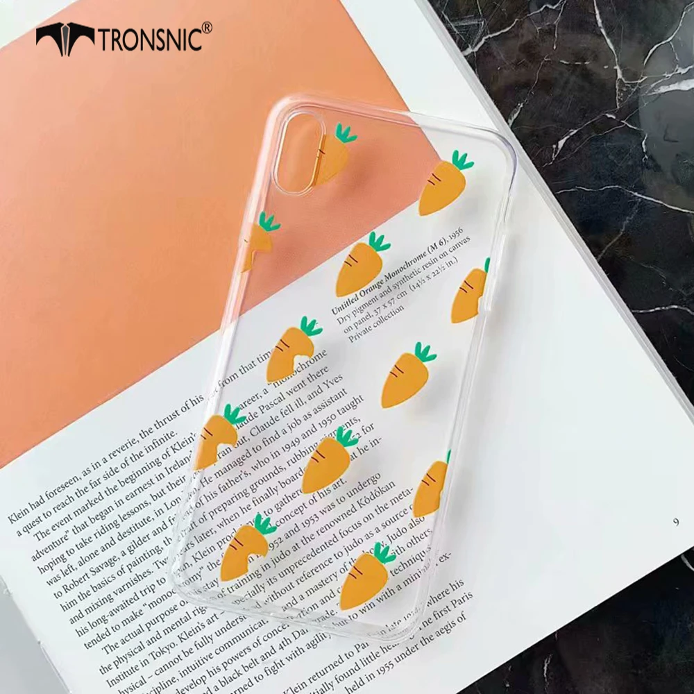 Чехол TRONSNIC для телефона с морковкой iPhone X XS MAX XR прозрачный Забавный матовый