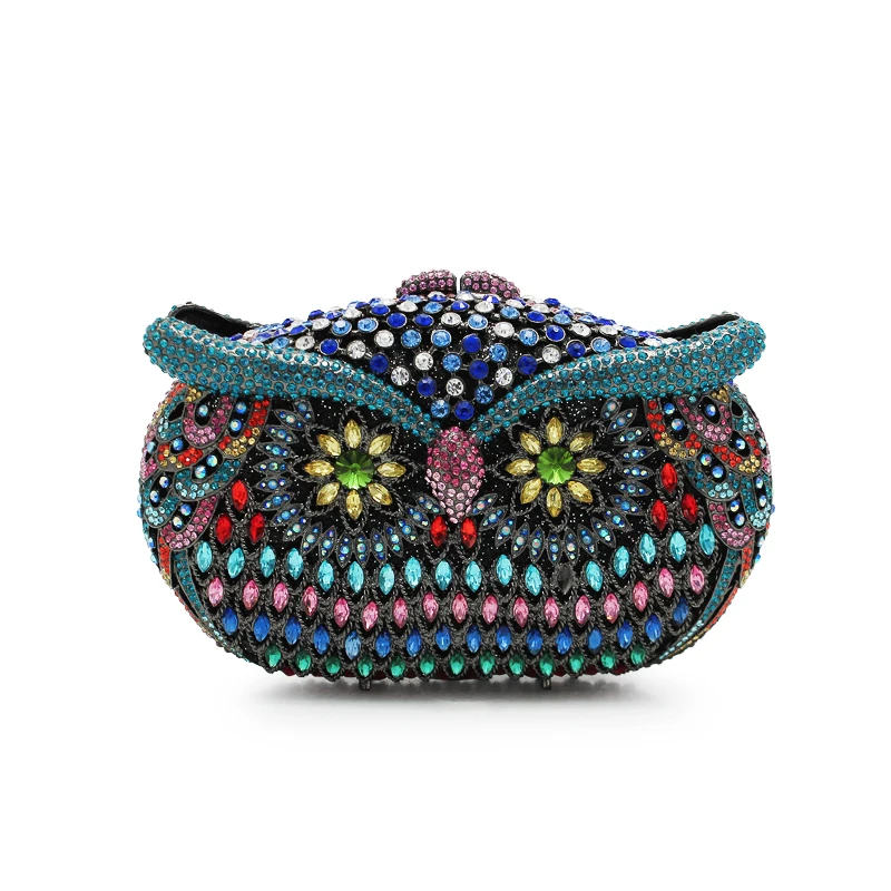 

Dazzling owl stone purse bling women delicate rhinestone luxury clutch evening bag crystal owl ladies handbags