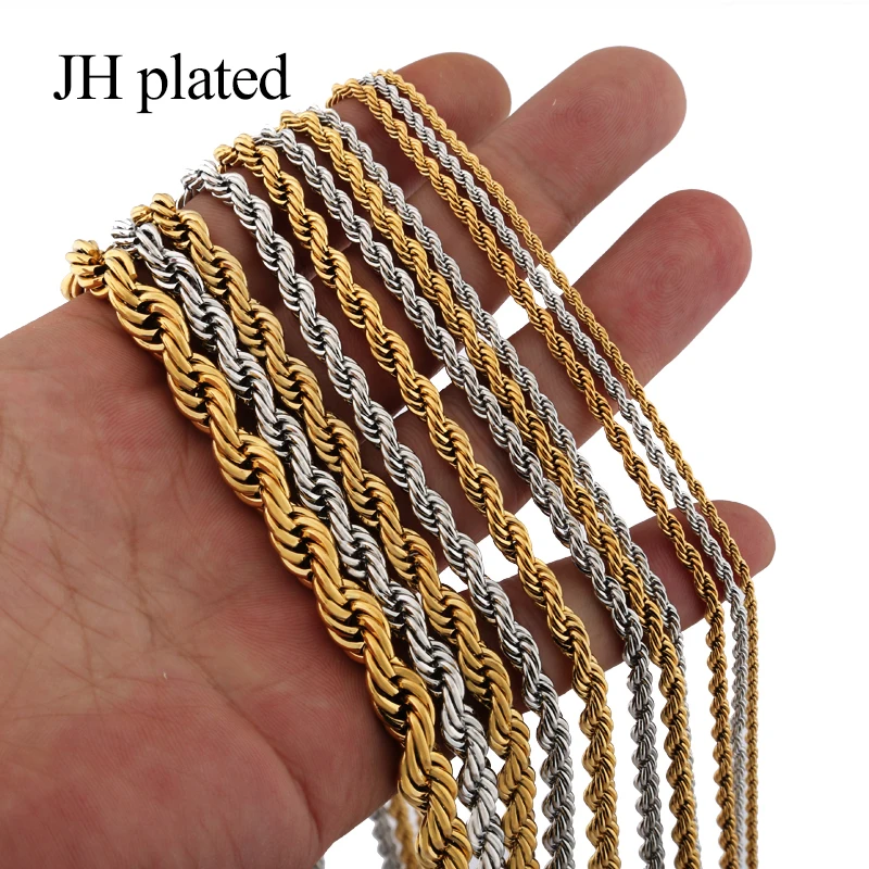 JHplated Африканские модные мужские серебряные золотые ожерелья длина 45 50 60 см
