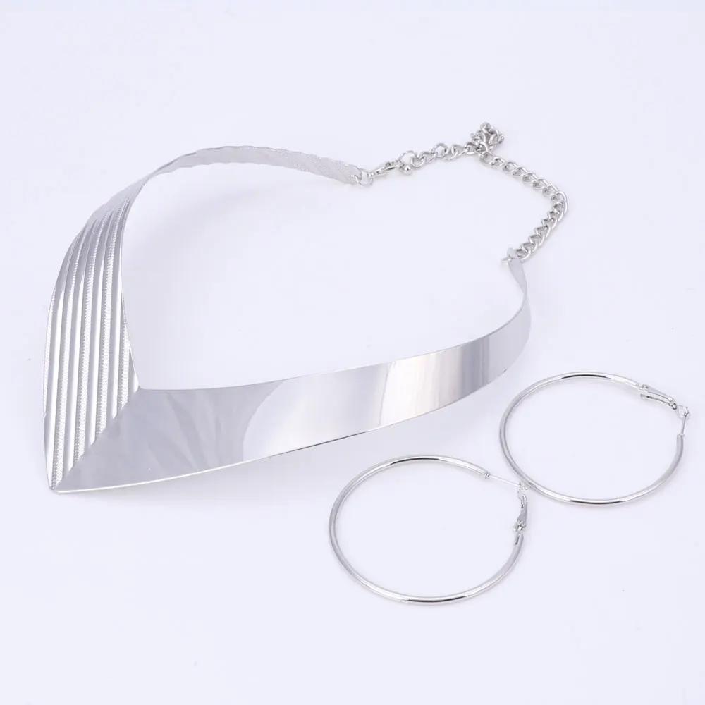 Женский ювелирный комплект из колье и серёг нержавеющей стали 316L|necklace shirt|earring