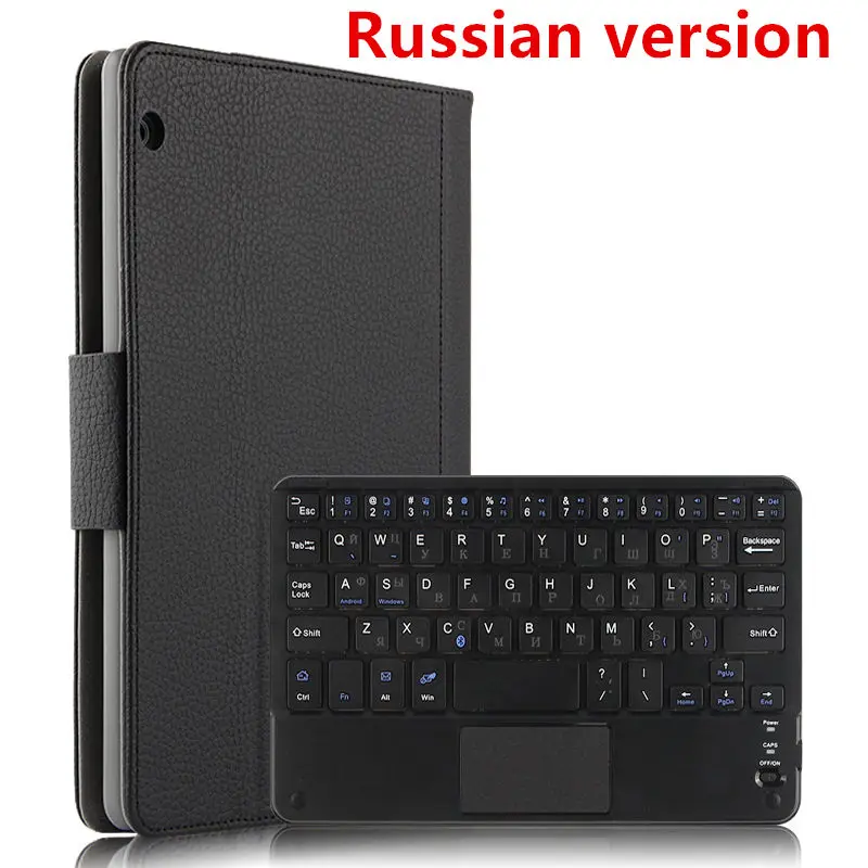 Чехол клавиатура Bluetooth кобура для huawei MediaPad T3 10 Защитная крышка из искусственной кожи AGS-L09 AGS-L03 W09 T310 9," планшетный ПК чехол - Цвет: black Russian
