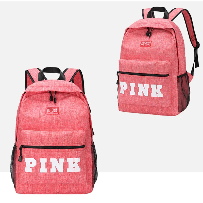 pink Новая школьная сумка розовый рюкзак с надписью Funnly Love розовые сумки на молнии дорожная мягкая школьная сумка рюкзак для девочек и мальчиков комплект - Цвет: pink
