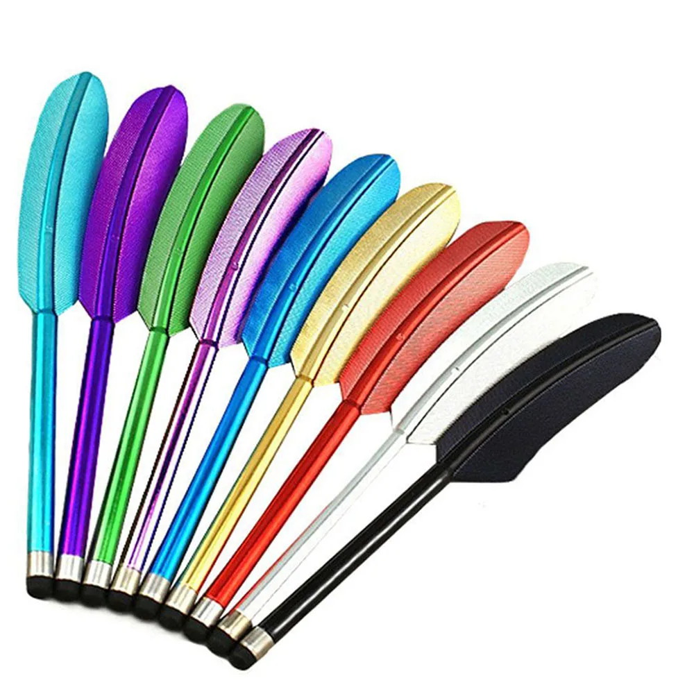500pcs/lot New Design Feather Capacitive Touch Screen Pen Stylus For iPhone Stylus Pen for tabtle for samsung huawei colorful