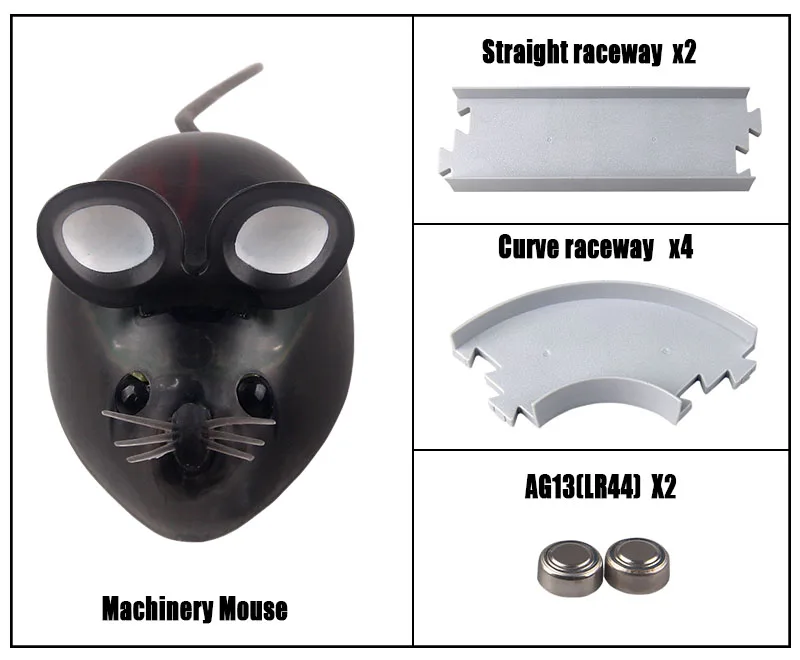 Black Mouse Track 4 цвета робот мышь со светодио дный подсветкой Bionics игра развивающие интересы Новинка и кляп игрушки трек Raceway игрушки подарок для детей - Цвет: Black Mouse Track