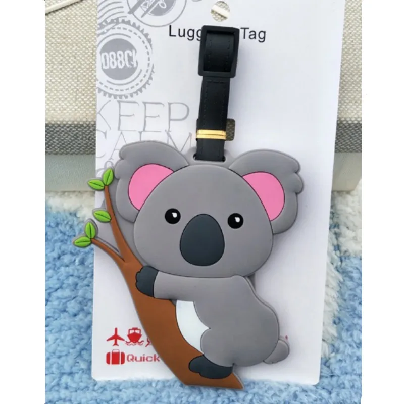 Милая бирка для чемодана мультяшный карман Koala удостоверения личности багажа