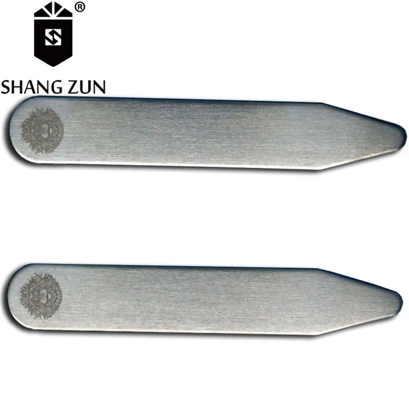SHANG ZUN 4 Pcs Superficialwiredrawing Stainless Steel Collar Bones Mixed in 2 Sizes without logo or picture |