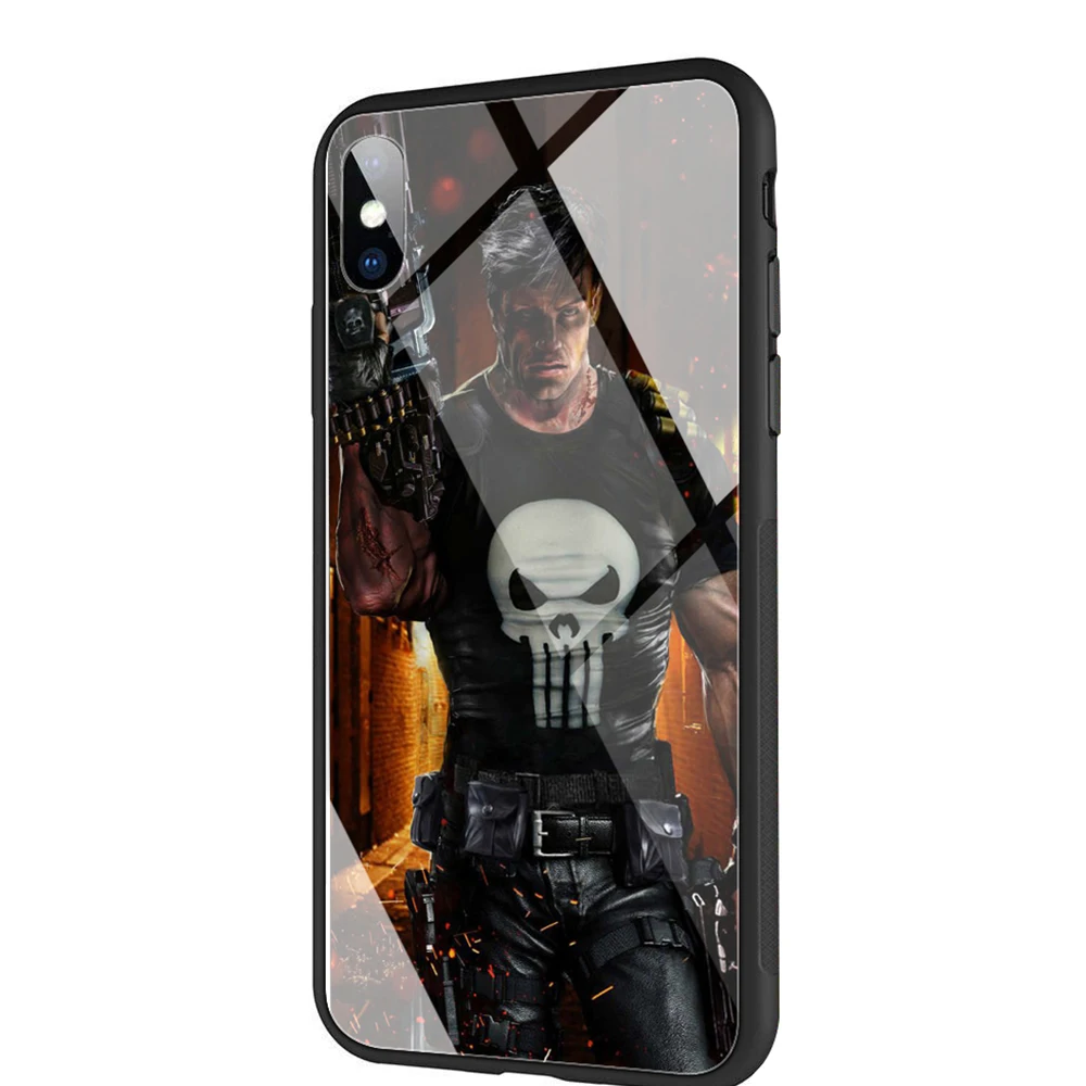 TG8 YIMAOC Marvel Каратель чехол из закаленного стекла для iPhone 11 Pro XS MAX XR X 8 7 6 6S Plus - Цвет: TG8