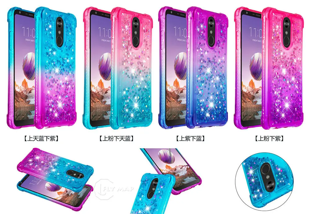 Зыбучий песок чехол для LG Stylo 4 Stylo4 оболочка Q stylo + Plus Защитная крышка телефона Капа