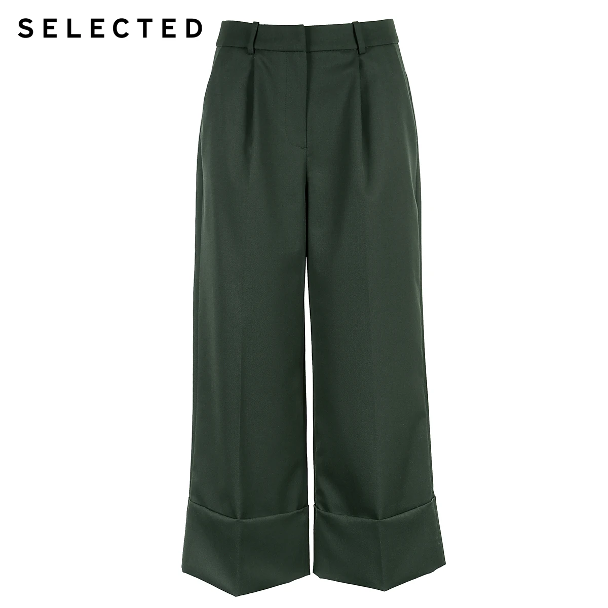 

SELECTED Women's Spring Sheep Wool Loose Fit Wide-leg Crop Pants S|419114528