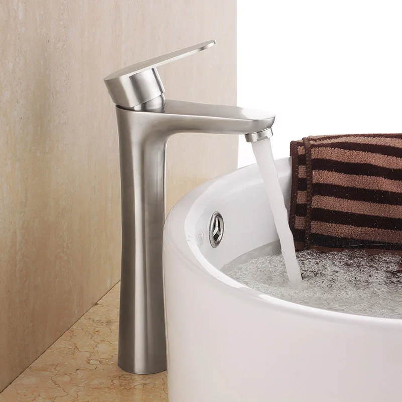 

Nickle Finish lead free high style Single Handle Bathroom Faucet BEST Stainless Steel Basin Mixer Taps--MDD442