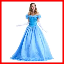 VASHEJIANG Deluxe Adult Cinderella Costume Women Fancy Dress Ball Gown Halloween Princess Costume Role Play Carnival Sexy Party