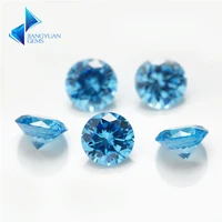 13mm aaaaa round cut cz stone european machine cut middle seablue synthetic gems zirconia stone for necklaces