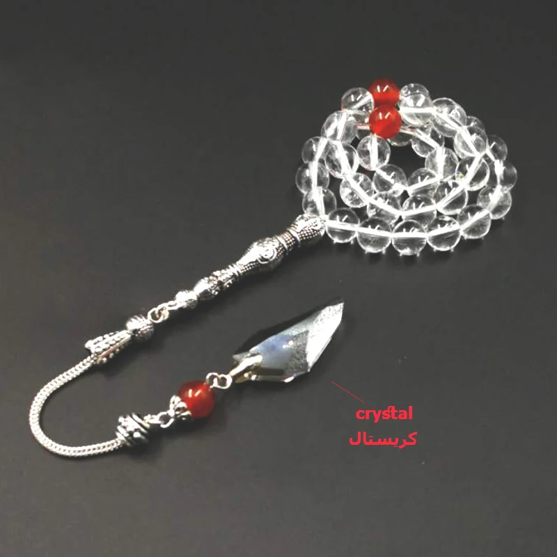 Tasbih белый прозрачный кристалл с красными агатами кисточка стиль Кристалл Цвет