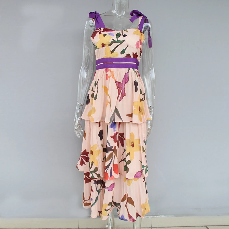 2019 летнее богемное платье на бретельках женское сексуальное Плиссированное