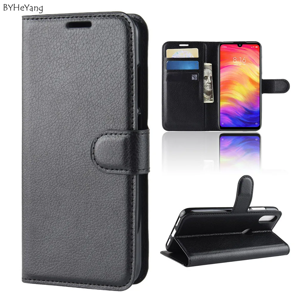 Чехол для Xiaomi Redmi Note 7 Pro, кожаный флип-кошелек, чехол держатель для карт, телефон, черный чехол для Xiaomi Redmi Note 7, Обложка для книги note7