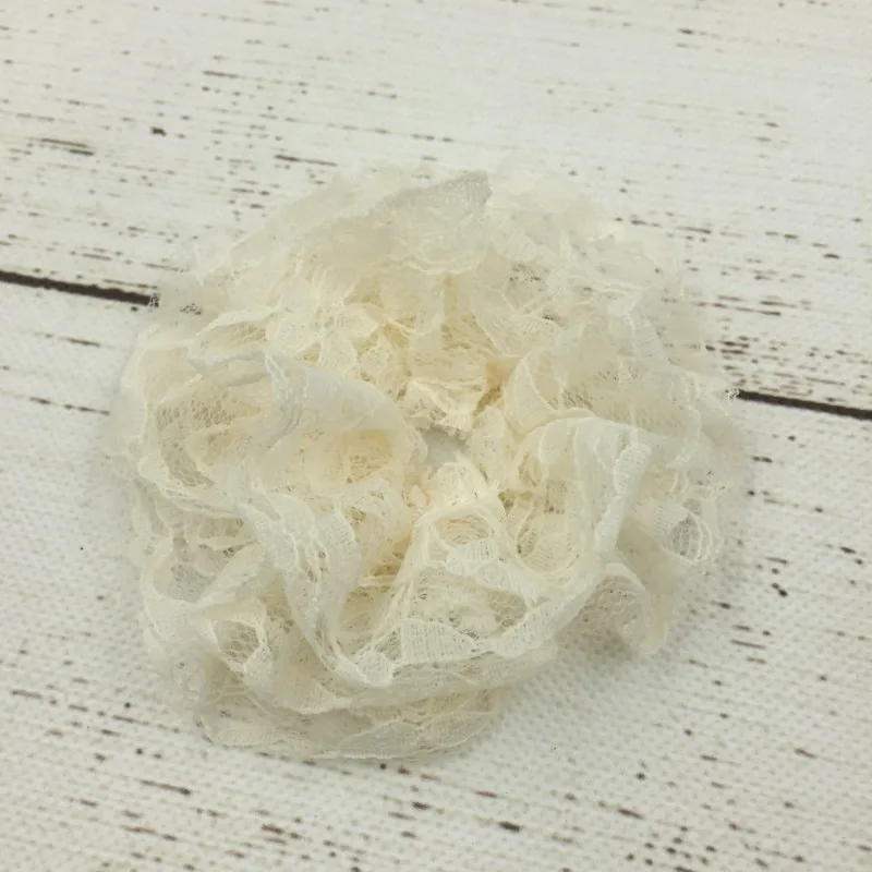 

30pcs/lot Lace Chiffon Flower For Hair Accessories Lace Ruffled Flower For Girls Headwear DIY Hair Accessories