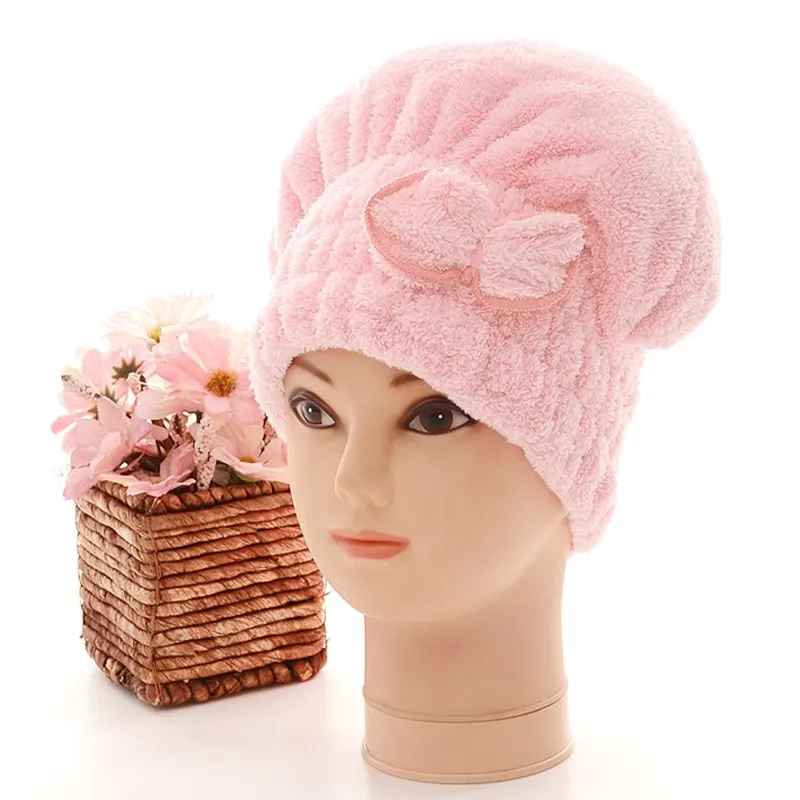 pink Женские Девушки Дамская Магия быстросохнущая Ванна сушки волос Полотенца головной убор-чалма макияж косметика, колпачок инструмент для купания - Цвет: pink