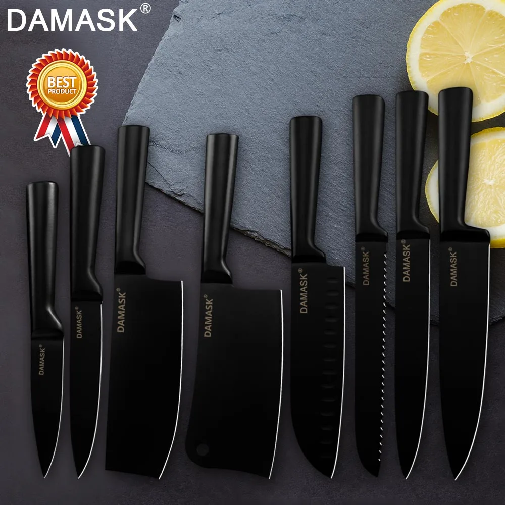 Damask Набор японских кухонных ножей нож шеф повара острый Santoku Кливер для нарезки