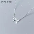 Uini-Tail Горячая новинка 925 тибетское серебро свежая милая девушка лук мини кулон ожерелье корейский модный тренд милое ювелирное изделие подарок GN825