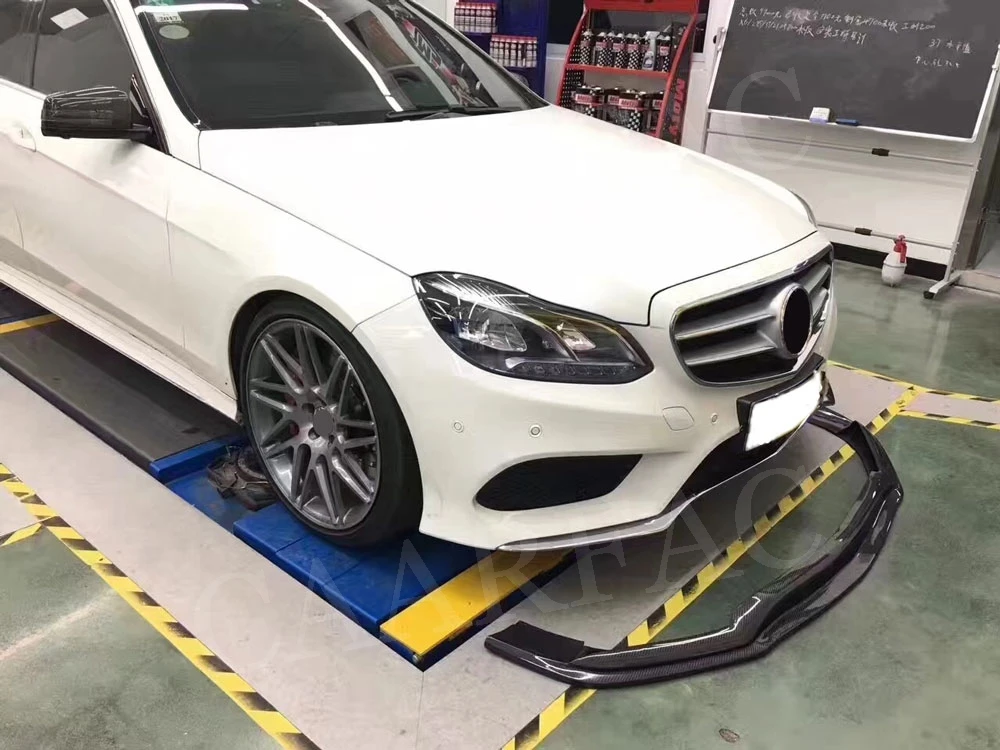 Передний спойлер из углеродного волокна для Mercedes Benz E Class W212 E260 E300 E400 Седан 4 двери спортивный Бампер автомобильный Стайлинг