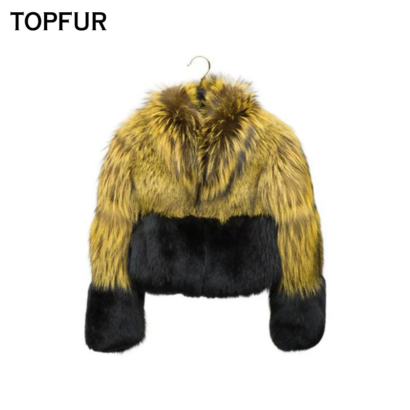 TOPFUR/Новинка 2019 года модное пальто из натурального меха Женская Роскошная зимняя