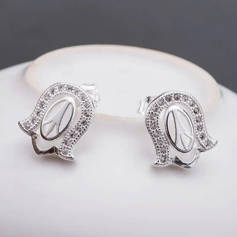 silver plated earrings fashion jewelry shining inlaid /chdakyka dylampsa LQ-E364 | Украшения и аксессуары