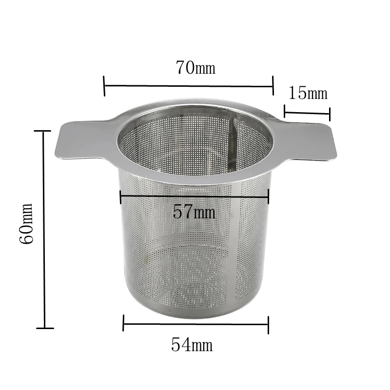 

1Pcs Reusable Tea Strainer Stainless Steel Tea Mesh Infuser Anti-scald Handles Loose Tea Leaf Spice Filter Kitchen Accessories