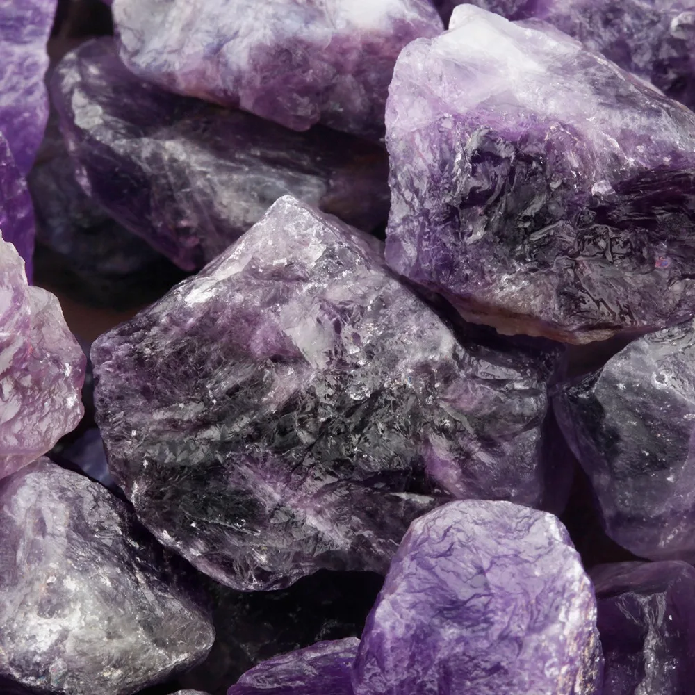 1lb (460g) Natural Purple Amethyst Crystal Raw Rough Stone for Cabbing,Tumbling,Cutting,Lapidary,Polishing,Reiki Healing