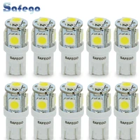 safego 10pcs t10 w5w 5050 194 168 led car bulbs 5smd white blue red yellow green led wedge clearance lamps dc 12v super bright