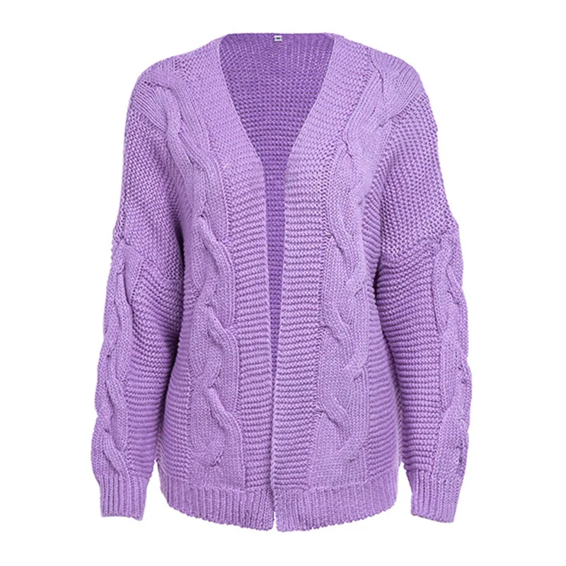 Autumn Winter coat sweater cardigan Wild thick stick needle twist loose knitted lazy women's jacket |