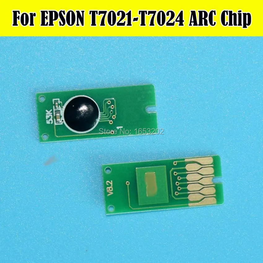 2 комплекта чипов для автосброса Epson T7021-T7024 T7021 WP-4025 WP-4015 WP-4515 WP-4525 WP-4535 WP-4545 чипы