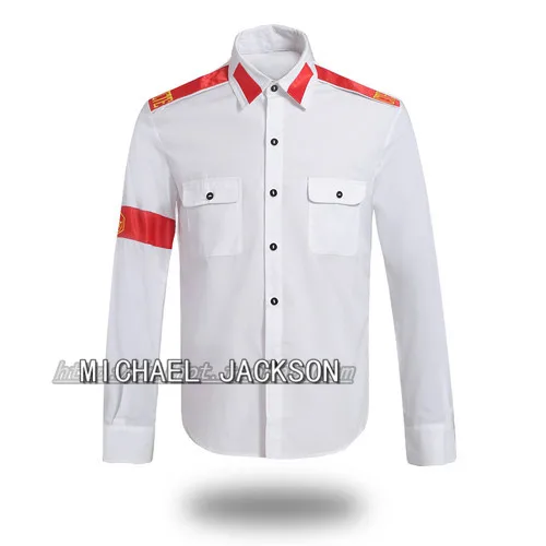 MJ Michael Jackson CTE anti-war armband Embroidery outwear Black Red White Color Imitation Shirt