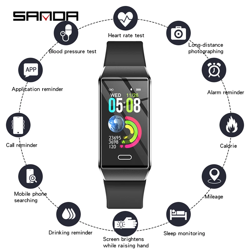 SANDA X9 Смарт часы для мужчин Bluetooth монитор сердечного ритма фитнес трекер
