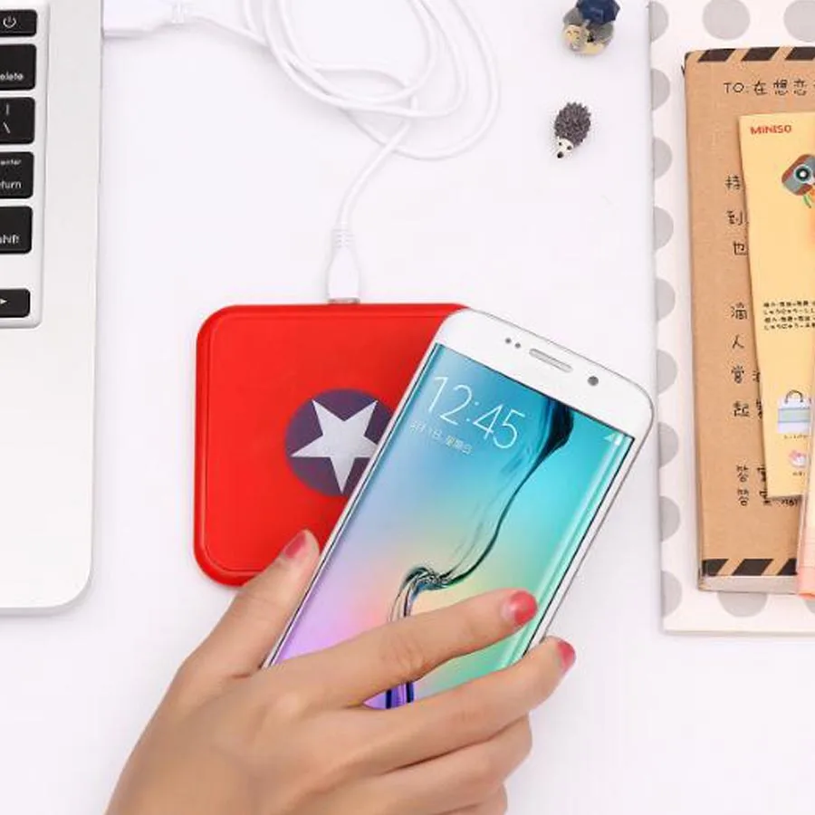 Милое мультяшное Беспроводное зарядное устройство Qi для iPhone X 8 Plus быстрая