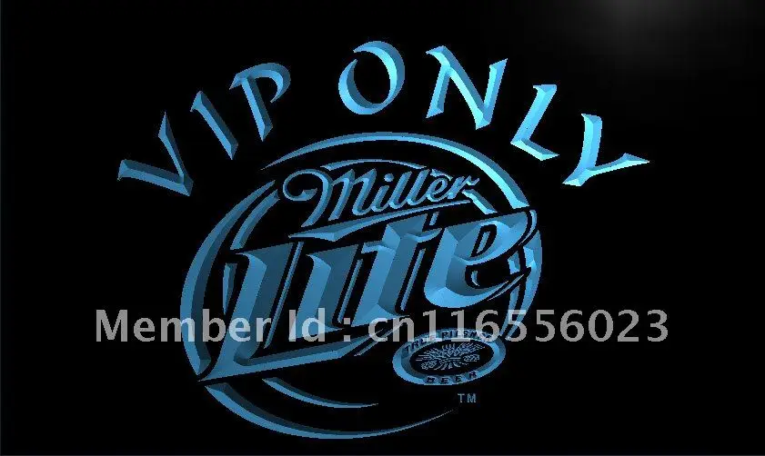 LA405 Miller Lite VIP Только пивной светодиодный неоновый светосветильник знак поделки