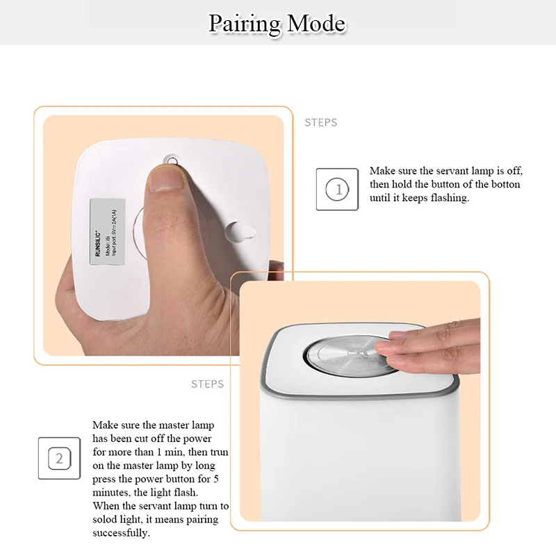Wireless Touch Sensor LED Night Light 3000K Warm White Master Servant Lamps Kit Colorful Wall Lamp For Bedroom Kitchen Home | Лампы и
