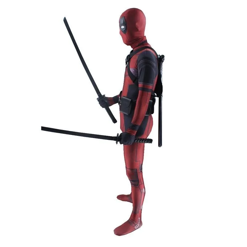 Дэдпул, карнавальный костюм, боди, WADE Wilson, комбинезон, фантазия, для взрослых, на Хэллоуин, спандекс, лайкра, Zentai, кобура, пояс, дети, с маской