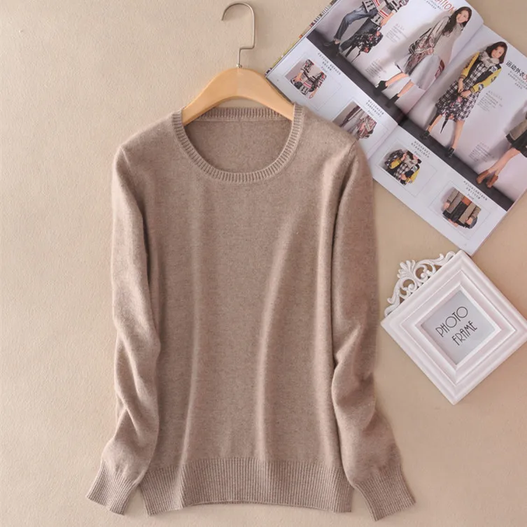 Women Knitted Cashmere Sweater O-neck Pullover Thin Female Slim Warm knitwear Skinny Clothing Mujer | Женская одежда