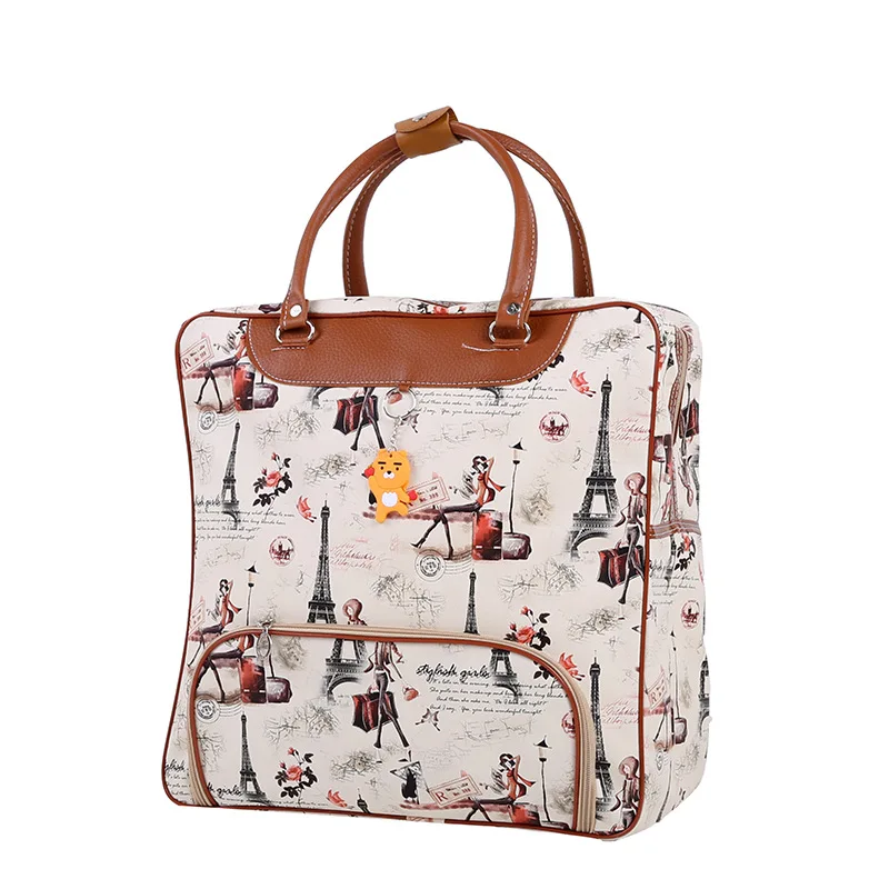 Дорожная сумка из ПУ женские Сумки Портативный мультфильм Чемодан сумки мода мультфильм квадратный мешок Для мужчин ручной Чемодан роскошные сумки спортивный костюм - Цвет: 4