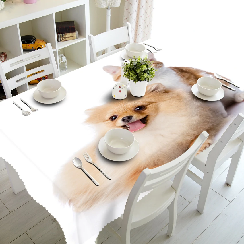 3D милая скатерть для маленьких собак и кошек Рождественская Милая семейная