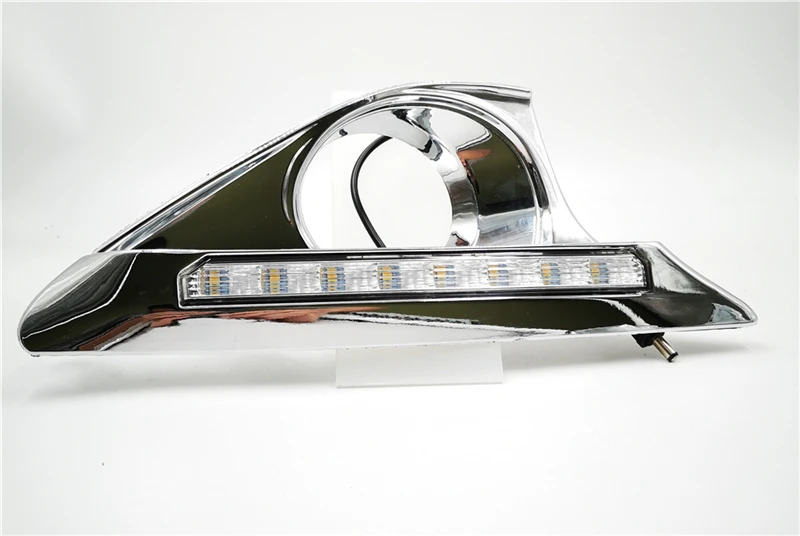 Автомобильные мигающие 2 шт. DRL для Toyota Camry 2012 2013 дневные ходовые огни Противотуманные фары с желтым поворотником дневной свет