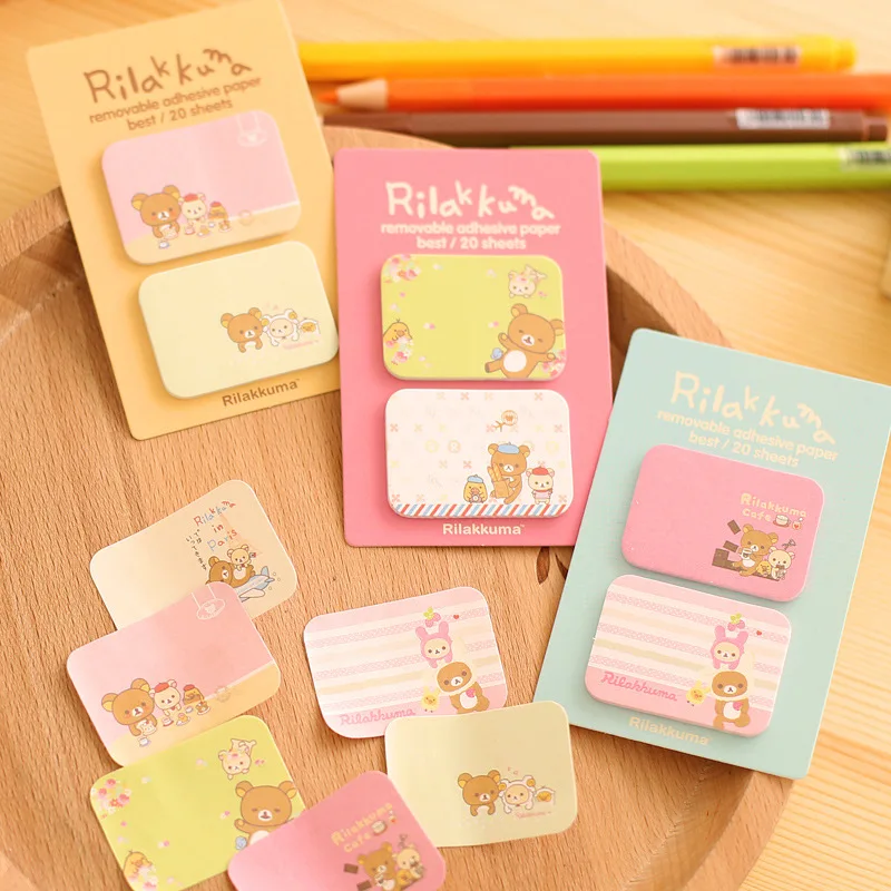 4 шт./лот Липкие заметки Rilakkuma Винтаж Dialog самоклеющиеся Стикеры для заметок Скрапбукинг Канцтовары Школьные принадлежности