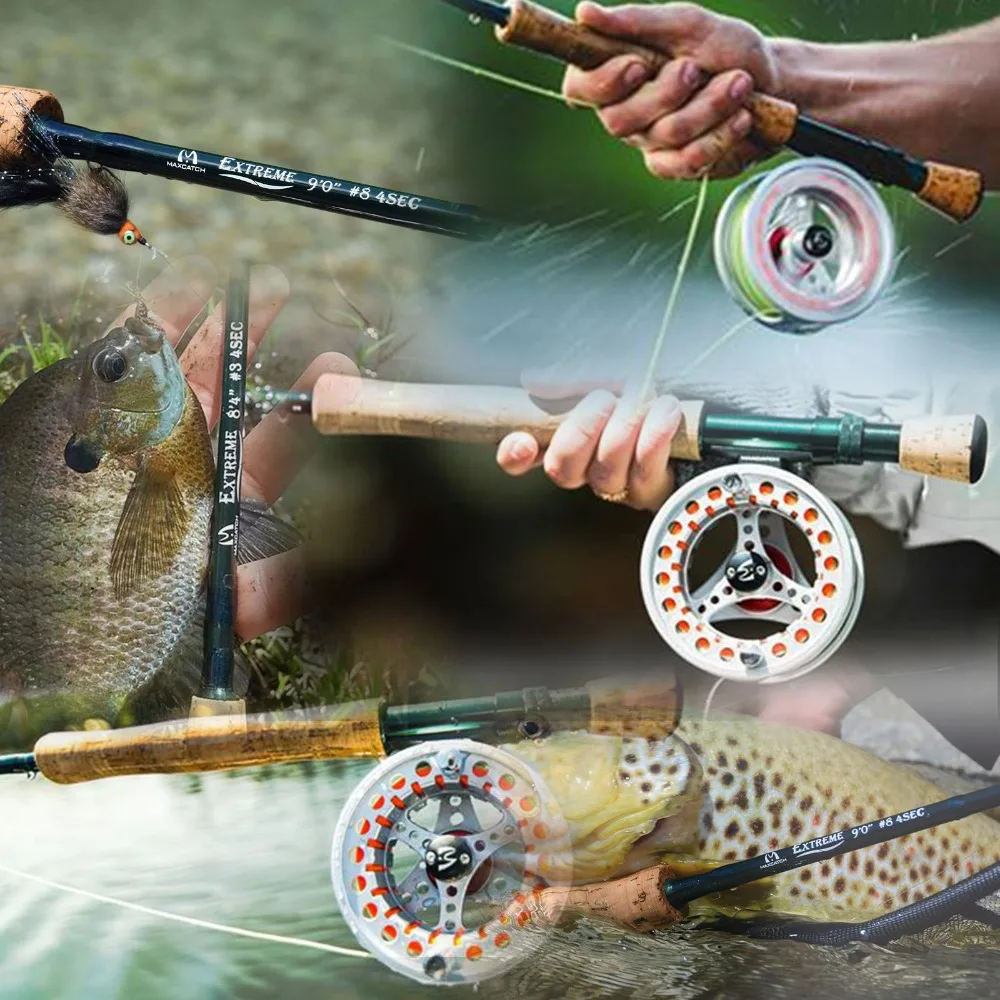 Maximumcatch Fly Rod and Reel Combo 8'" /8'6'/9'6''/10 3/4/5/6/7/8WT углеродная Удочка с большой АРБОР алюминиевая катушка
