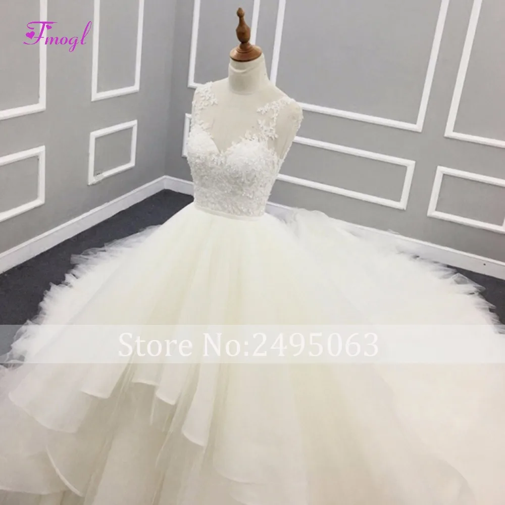 Свадебное платье принцессы из органзы Fmogl свадебное трапециевидной формы с