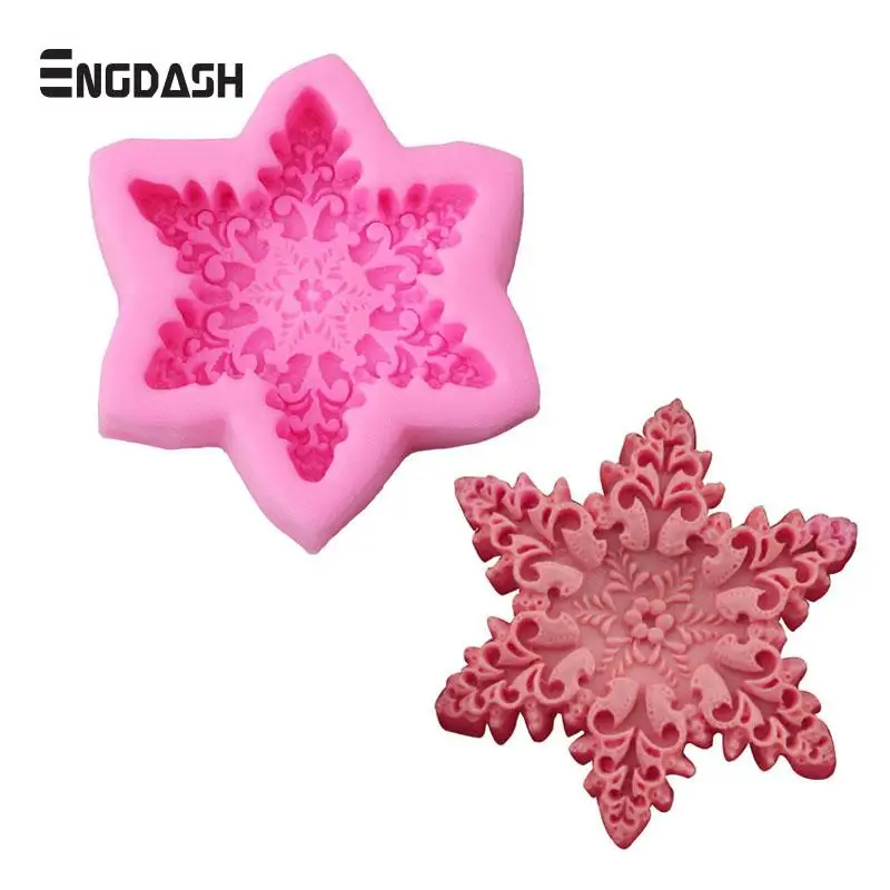 ENGDASH силиконовая форма 3D снег хлопья для шоколадных и желейных конфет Мыло Форма