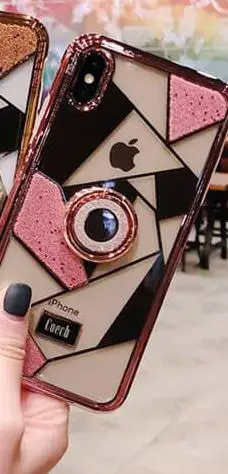 VIP клиент роскошный бренд bling diamond чехол для iphone X XS MAX XR 8 7 6 6S plus чехол - Цвет: pink