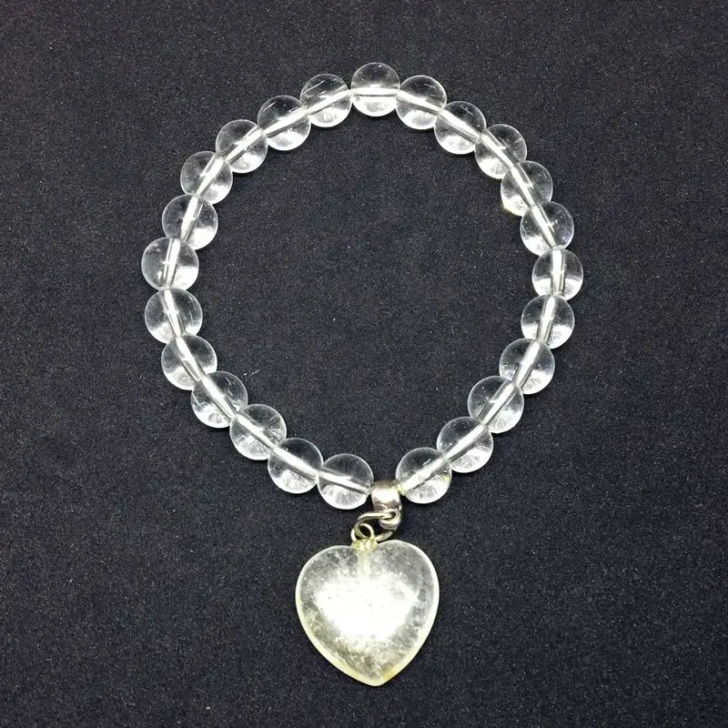 Женский браслет с подвеской в виде сердца браслеты бусинами из натурального